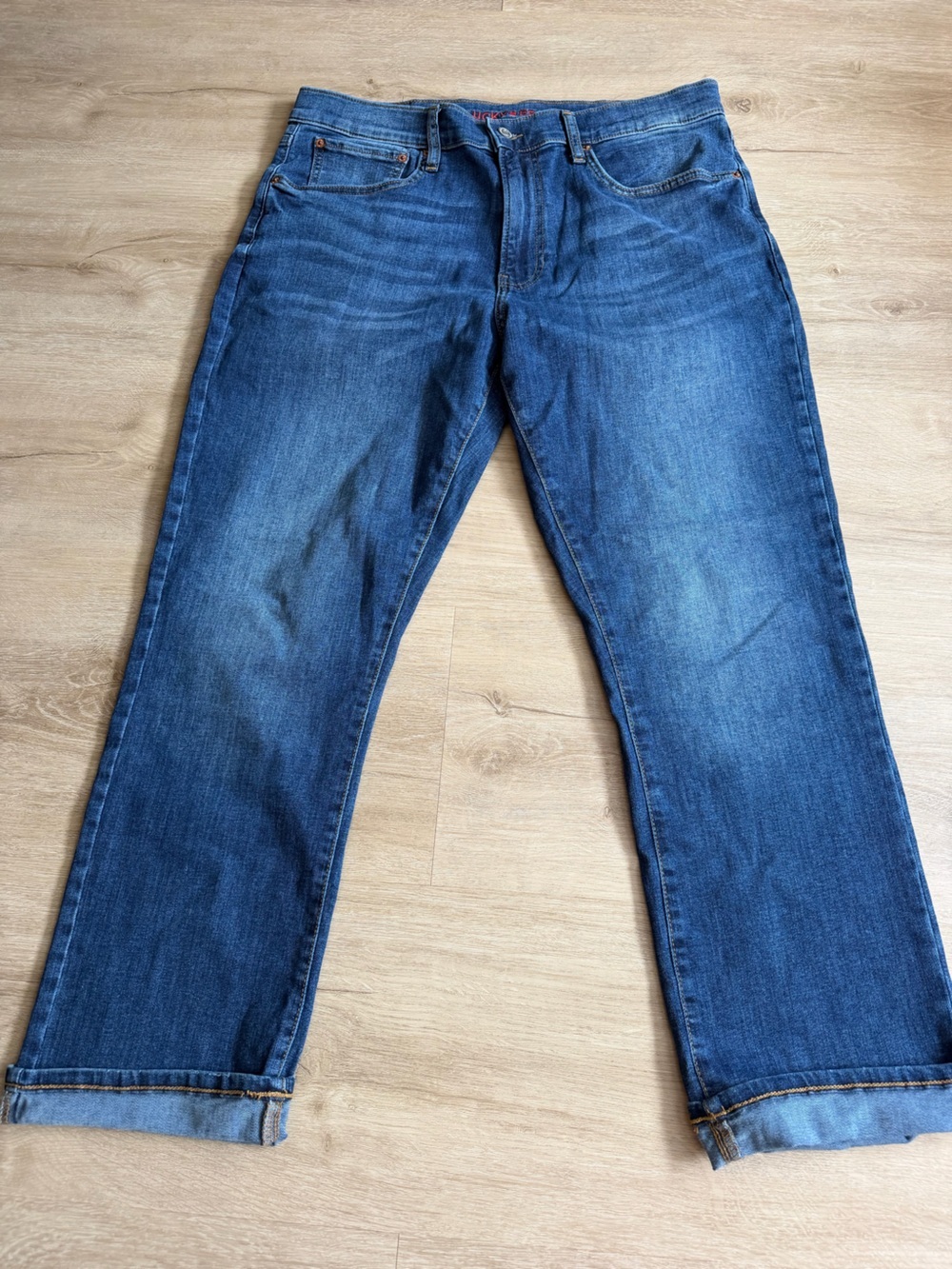 Lucky Brand Jeans Mens 34x30 Blue 223 Straight Leg Dark Wash Stretch Denim